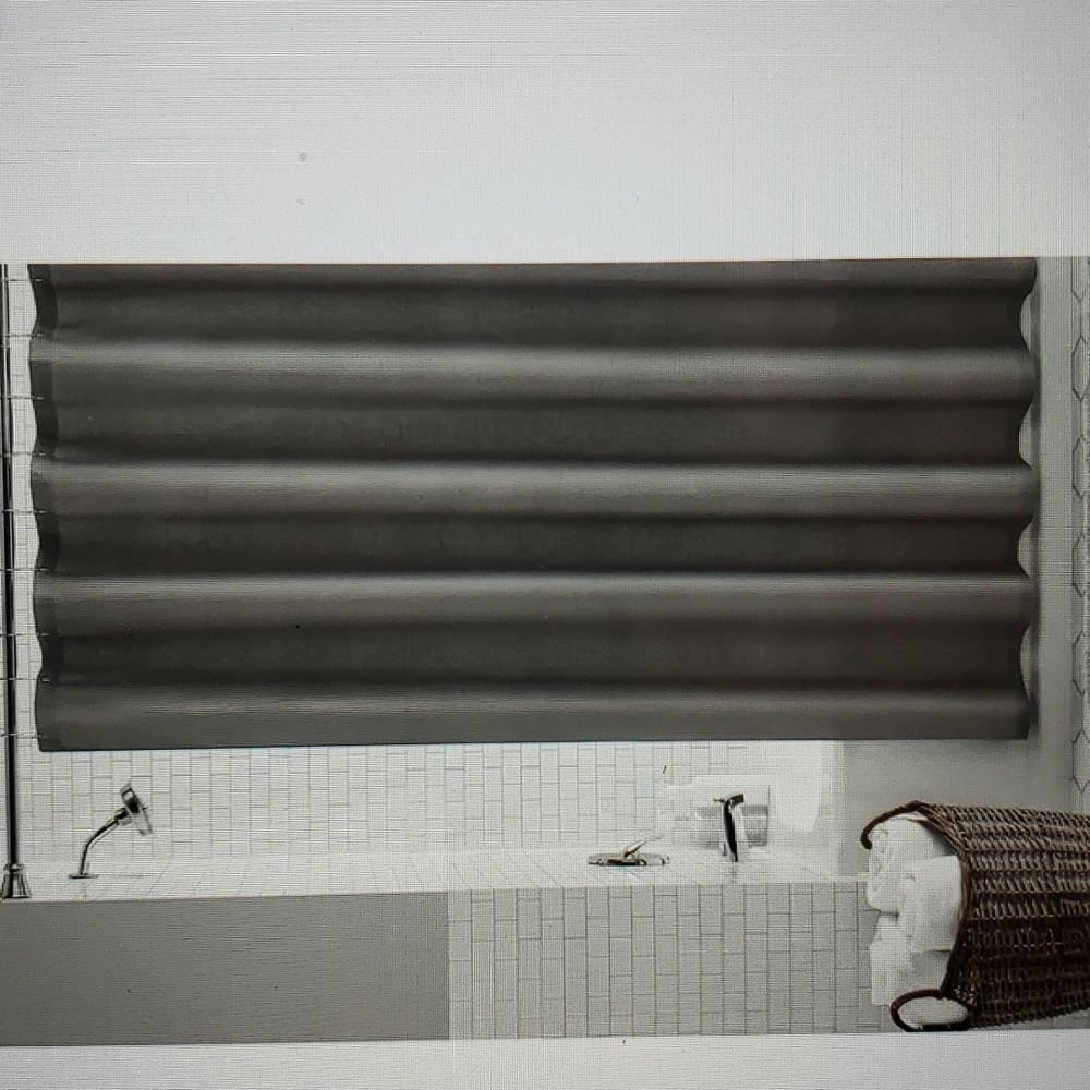 Waffle Weave Textured Fabric Shower Curtain with Rings